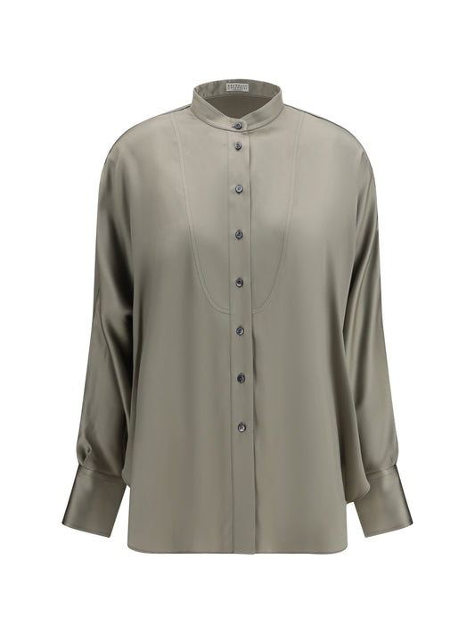 BRUNELLO CUCINELLI Silk Shirt with monili details