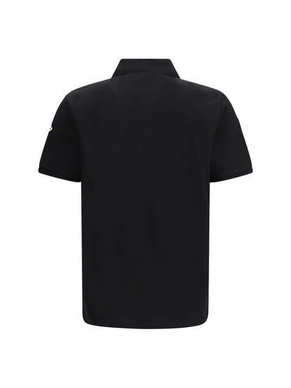 Moncler Cotton piqué Polo Shirt with logo - Black