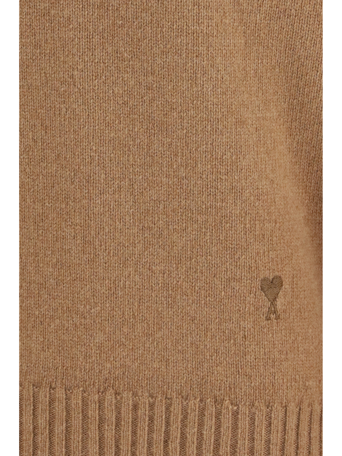 Ami Paris Cashmere and wool blend Sweater - Camel