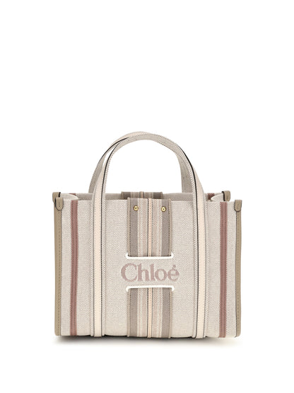 Chloé Small Woody Loop canvas Tote Bag - Nude