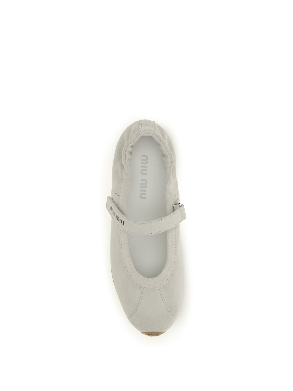 Miu Miu Plume suede Ballerinas - White