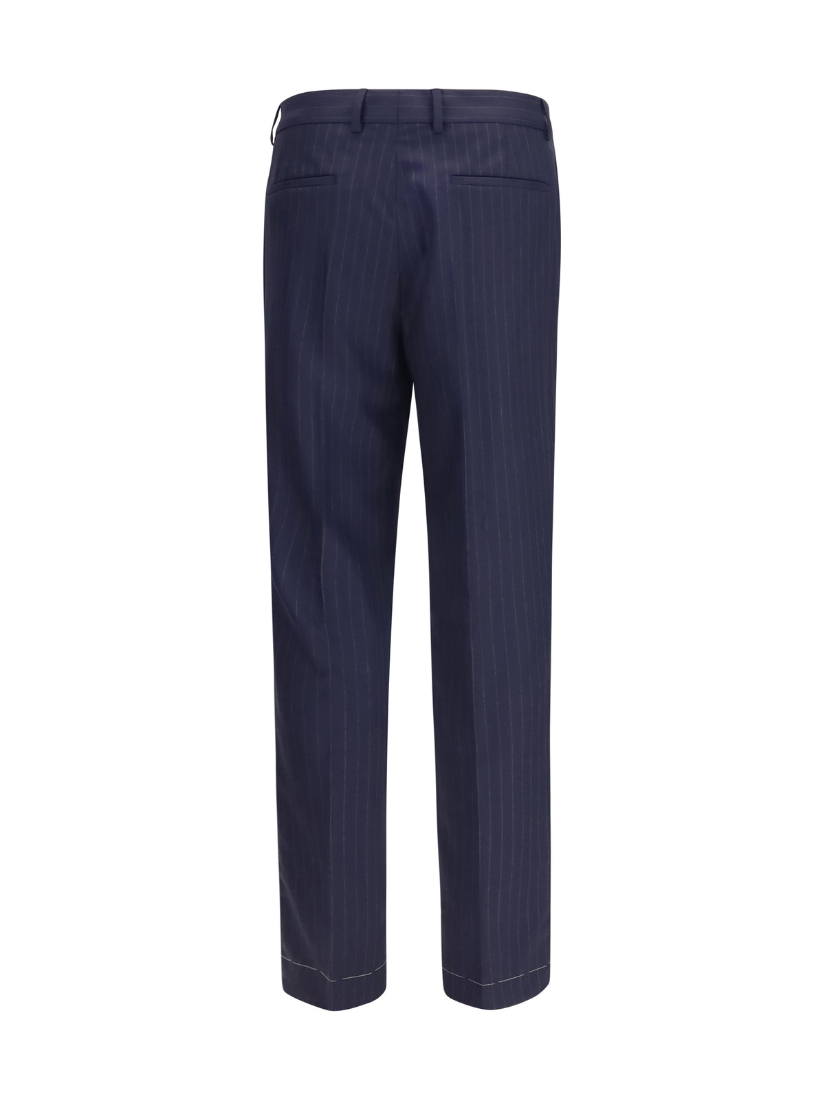 Brunello Cucinelli Virgin wool batavia pinstriped Pants - Navy