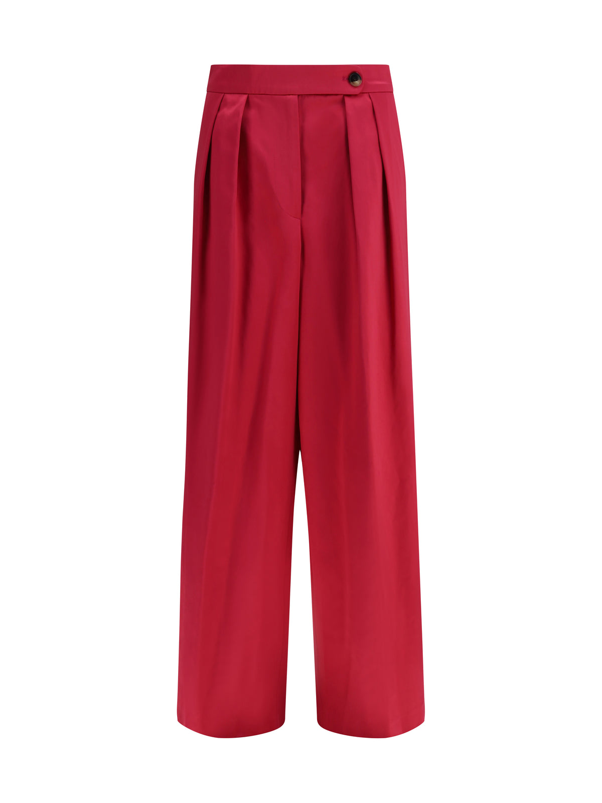 Dries Van Noten Wide pleated Pants in washed cotton and acetate - Fuchsia