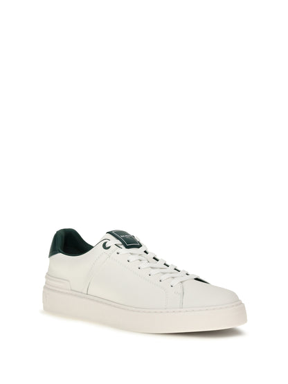 Balmain B-Court leather Sneakers - Blanc/Vert Bouteille