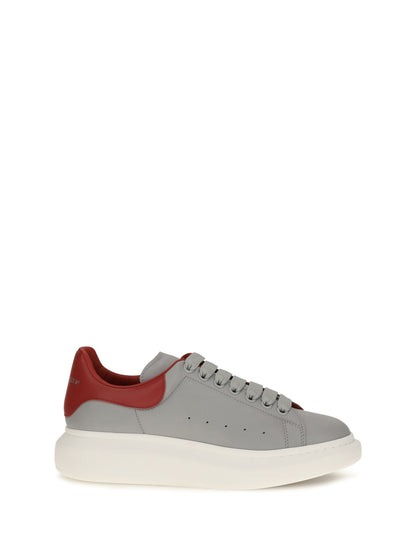 Alexander Mcqueen Leather Sneakers - Grey/Flame