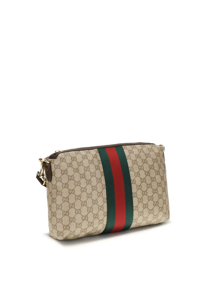 GUCCI Medium GG Shoulder Bag with Web stripe