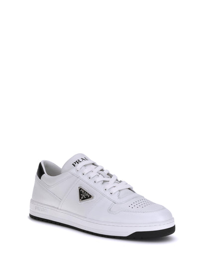 Prada Leather Sneakers - Bianco+Nero