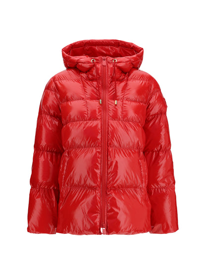 Pinko Hooded Eleodoro Down Jacket - Red Burgundy Wine