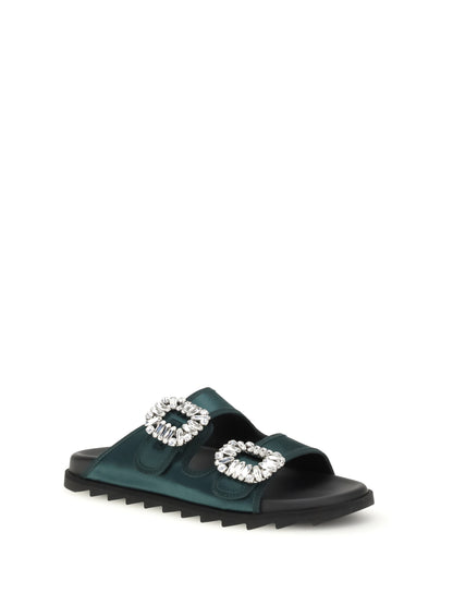 ROGER VIVIER Slidy Viv Sandals with strass