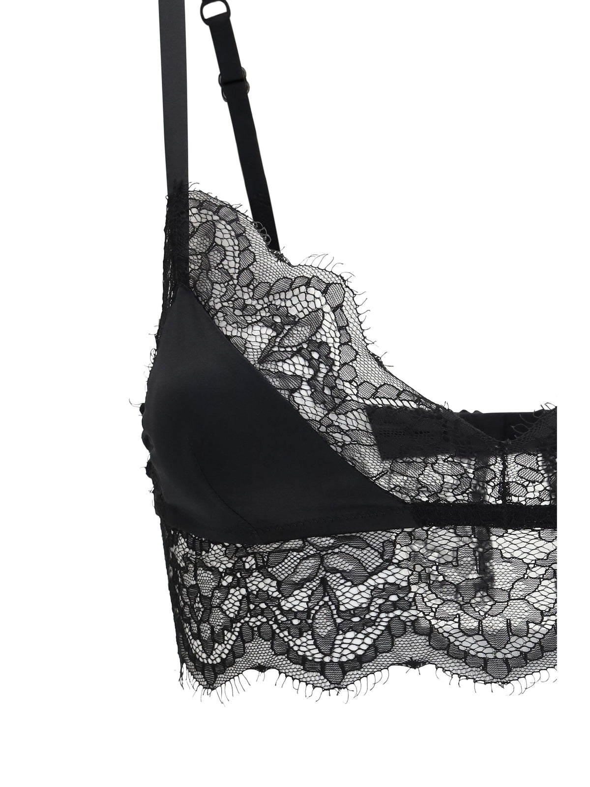 Dolce & Gabbana Satin soft-cup bralette Bra with lace - Black