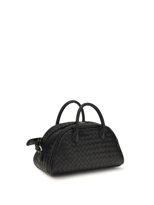 Bottega Veneta Small Intrecciato leather Bauletto Handbag - Black-Silver