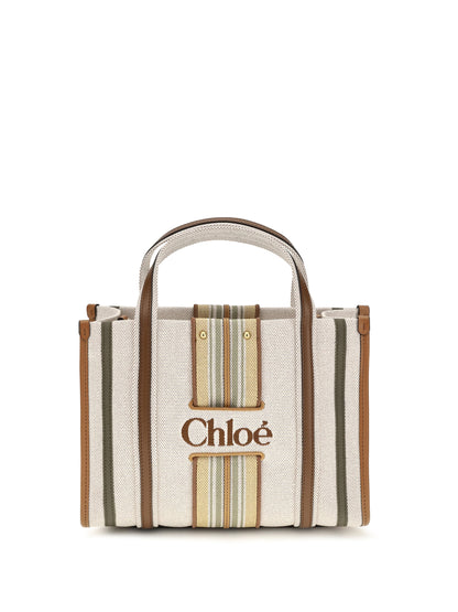 Chloé Small Woody Loop canvas Tote Bag - Pure Brown