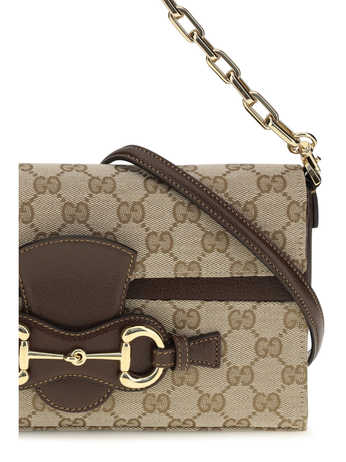 Gucci Medium Horsebit Ristretto Shoulder Bag - Vint.Sand/Dk Brown