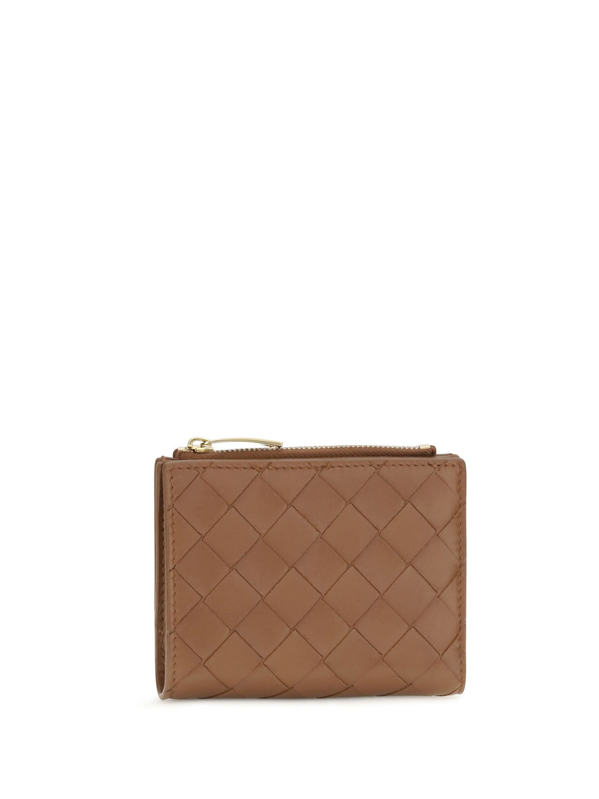 Bottega Veneta Lambskin Intrecciato Wallet - Tannin-Gold