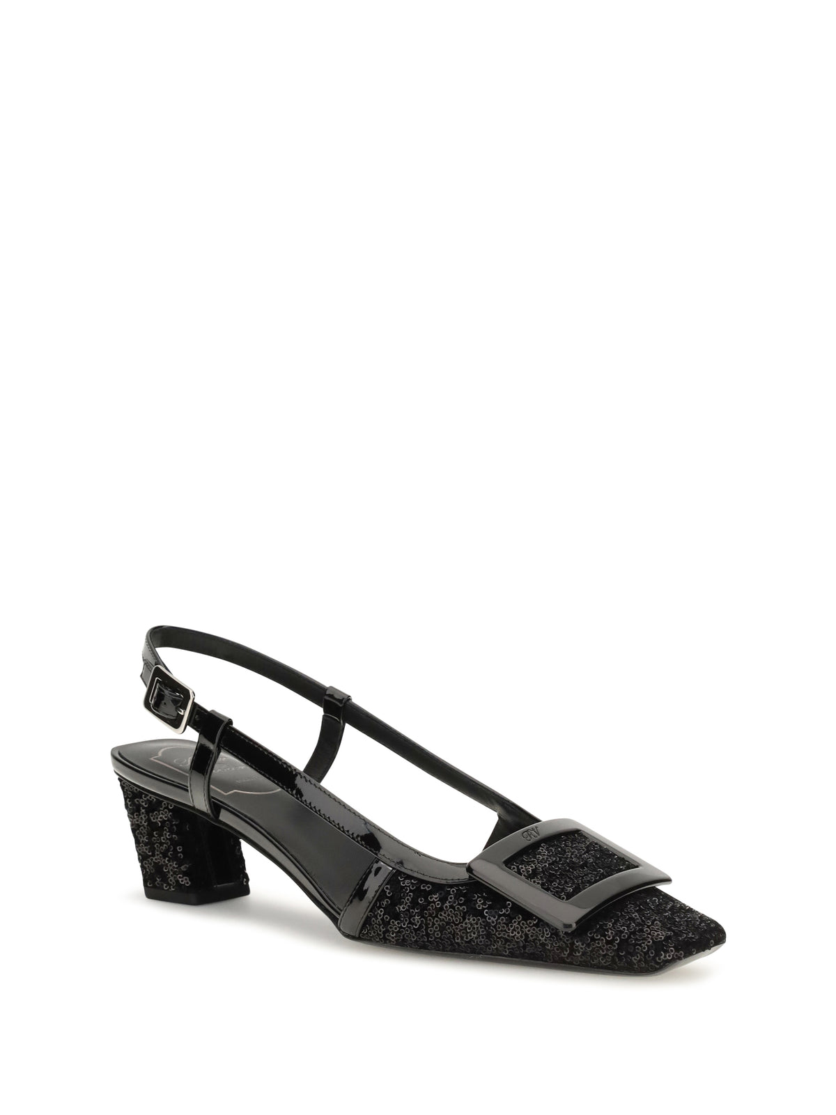Roger Vivier Belle Vivier shiny-effect Slingback Pumps - Black