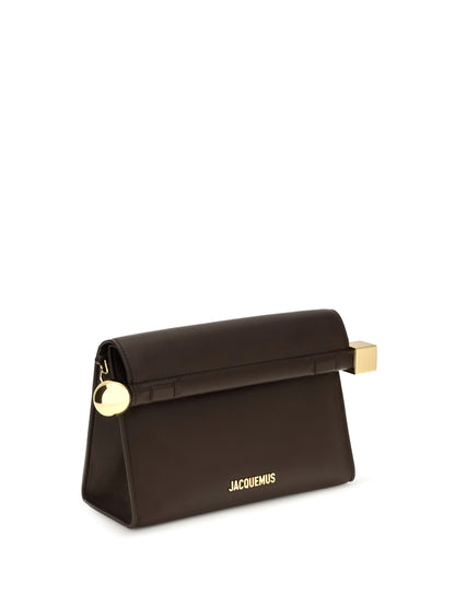 Jacquemus Rond Carré leather Shoulder Bag - Midnight Brown