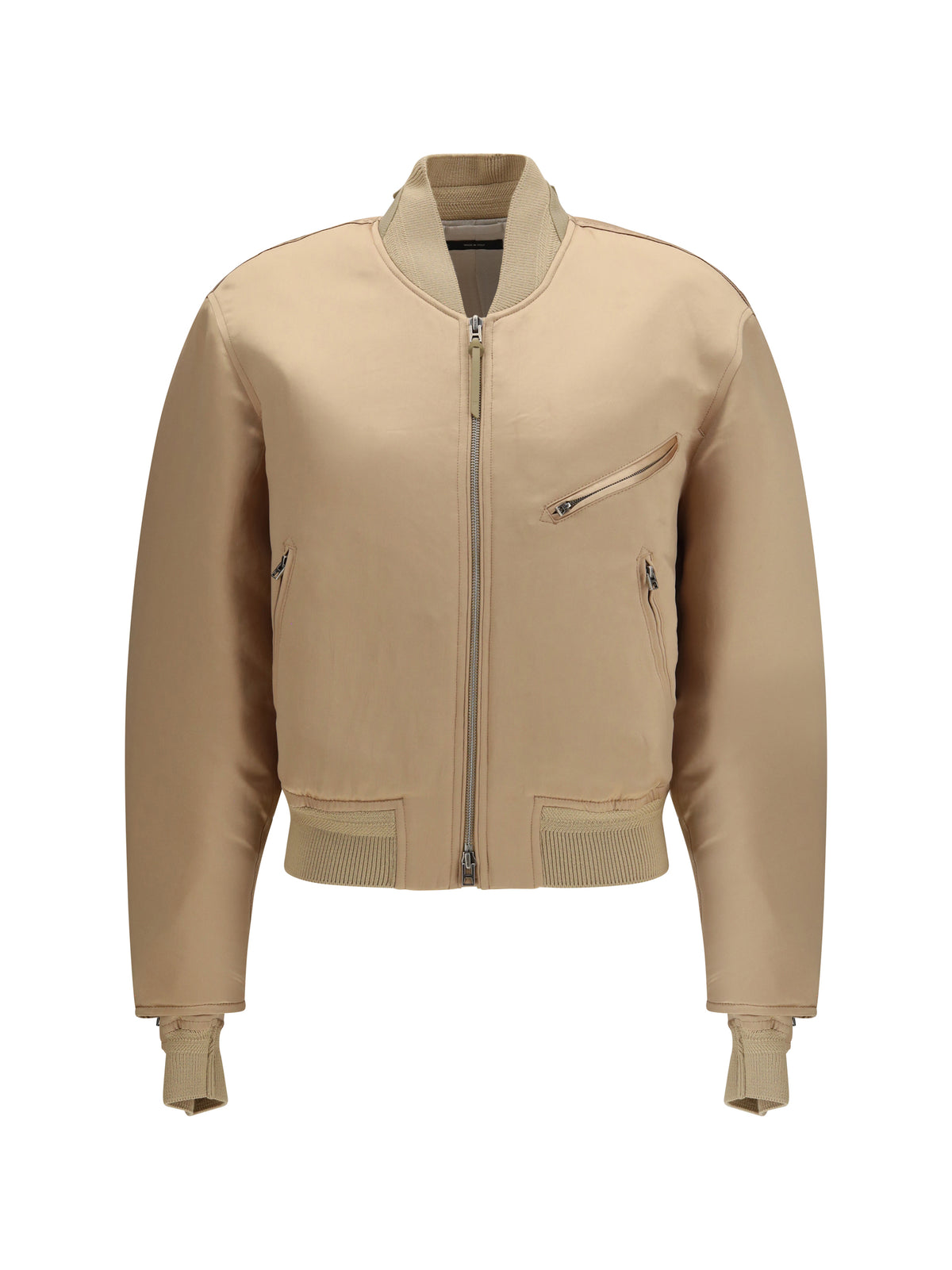 Tom Ford Satin Aviator Bomber Jacket - Buff