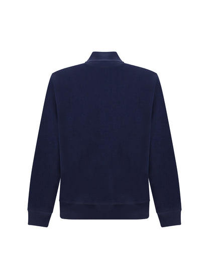 Brunello Cucinelli Cotton zip Sweatshirt - Cobalto