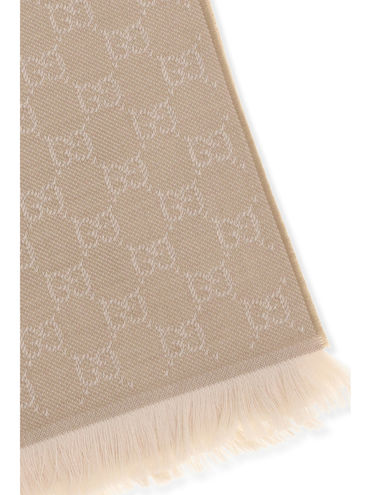 Gucci GG Supreme embroidered wool Scarf - Camel/Ivory