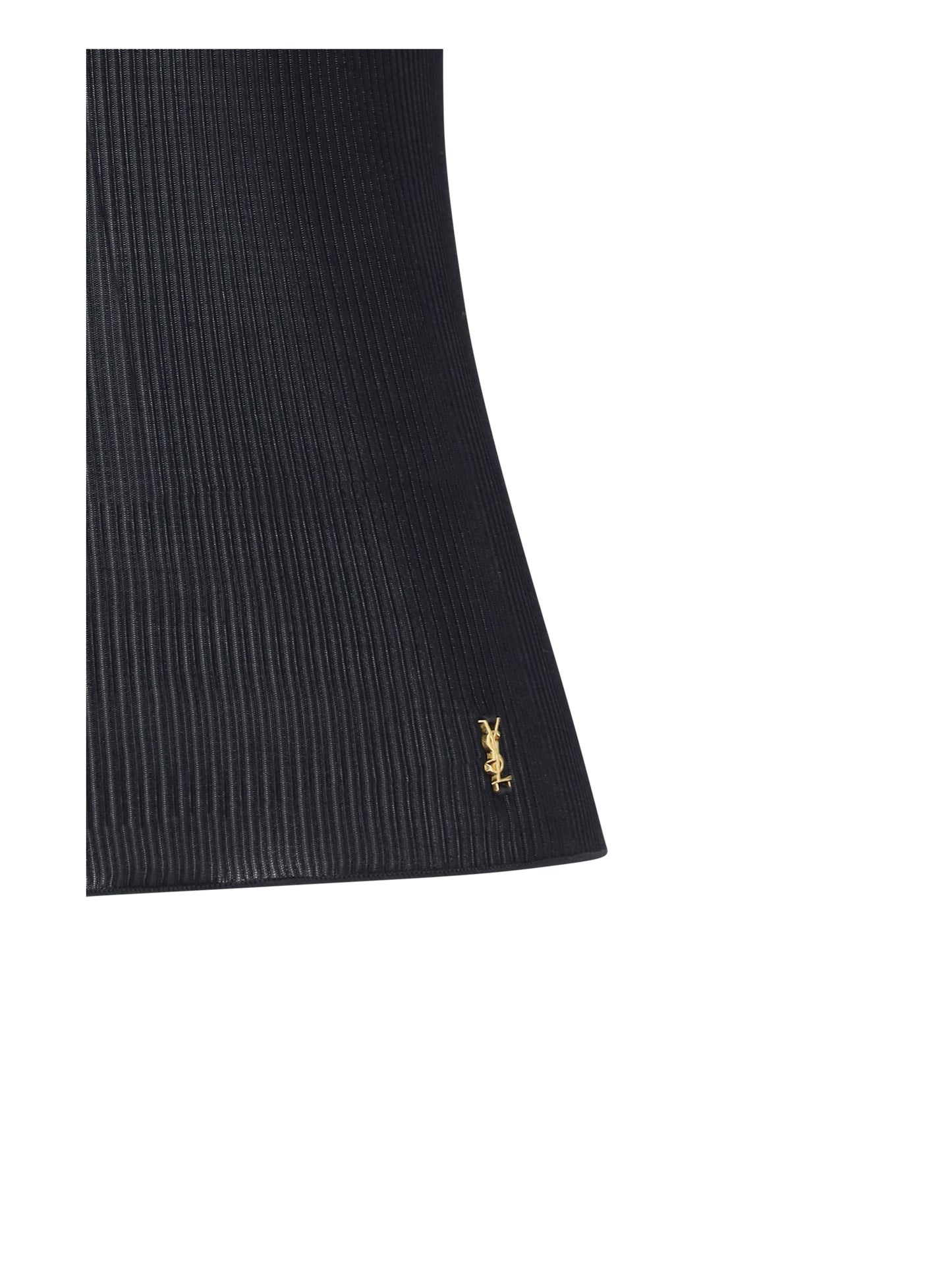 SAINT LAURENT Ribbed silk jersey lace-trim tank Top
