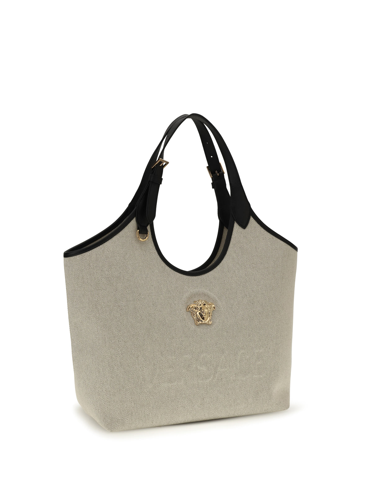Versace Tote Fabric Calf Leather - Rope Black Versace Gold