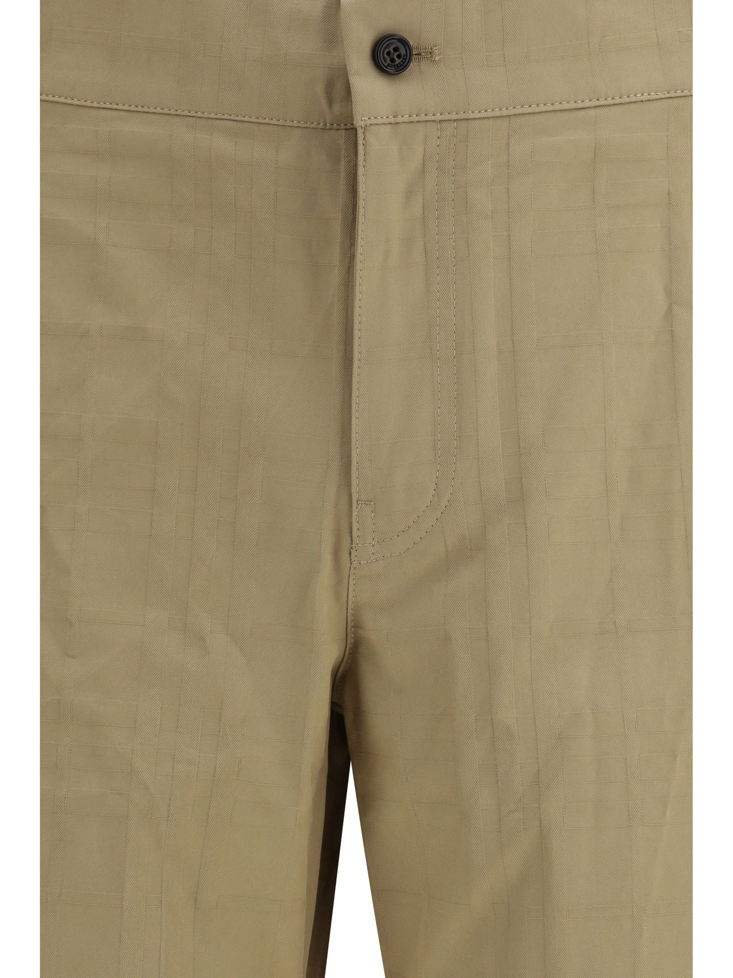 BURBERRY Textured check cotton Pants