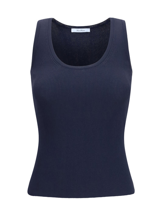 Max Mara Ribbed jersey Tank Top - Blue Marino