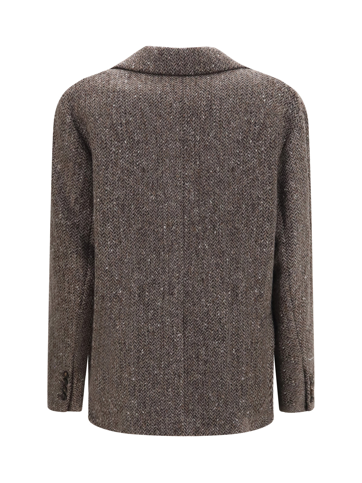 Brunello Cucinelli Single-breasted virgin wool blend Jacket - Brown/Black