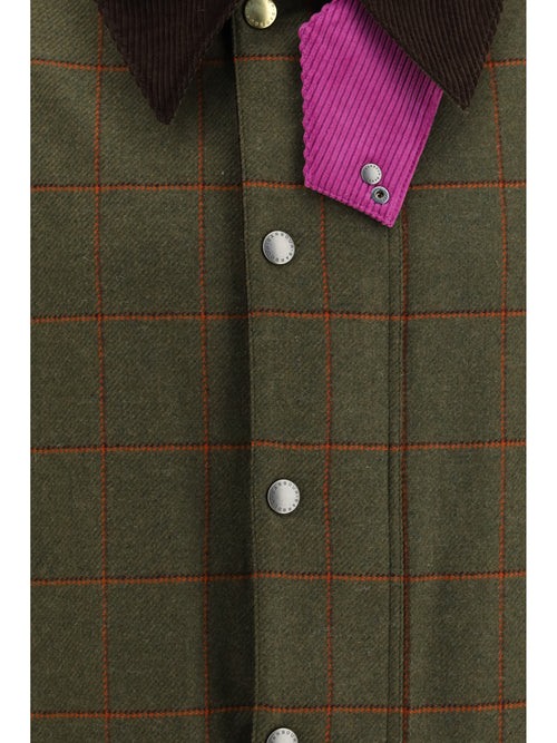 Barbour Beaufort wool tweed Jacket by Barbour x Paul Smith - Olive Window Pane
