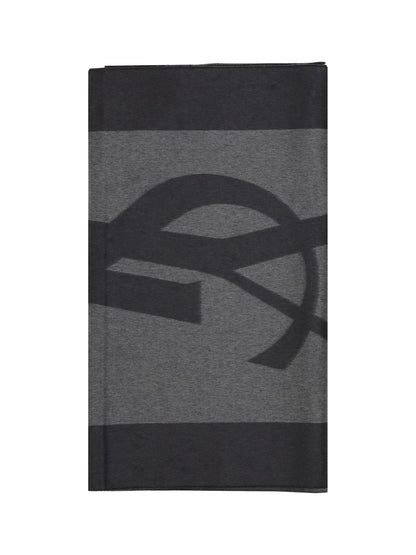 Saint Laurent Cassandre Scarf - Graphite/Dark Grey
