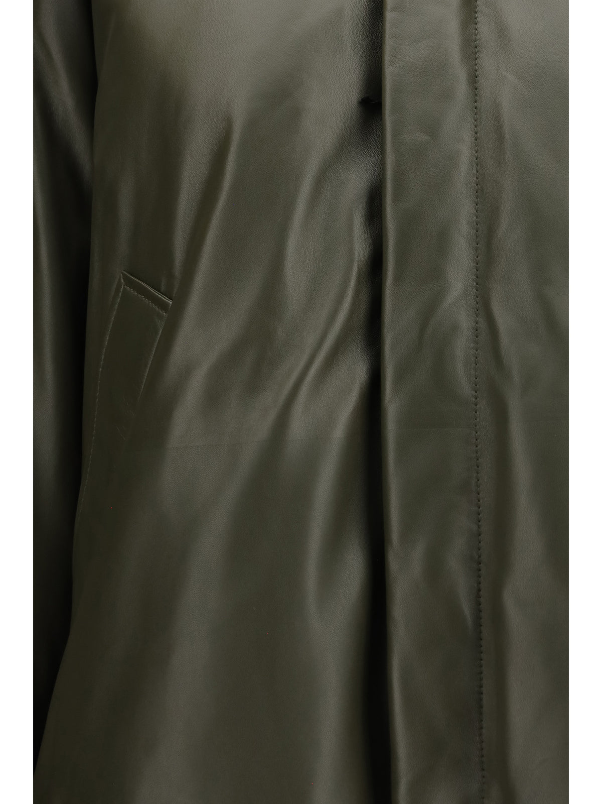 Bottega Veneta Glossy leather padded Jacket - Pine Forest