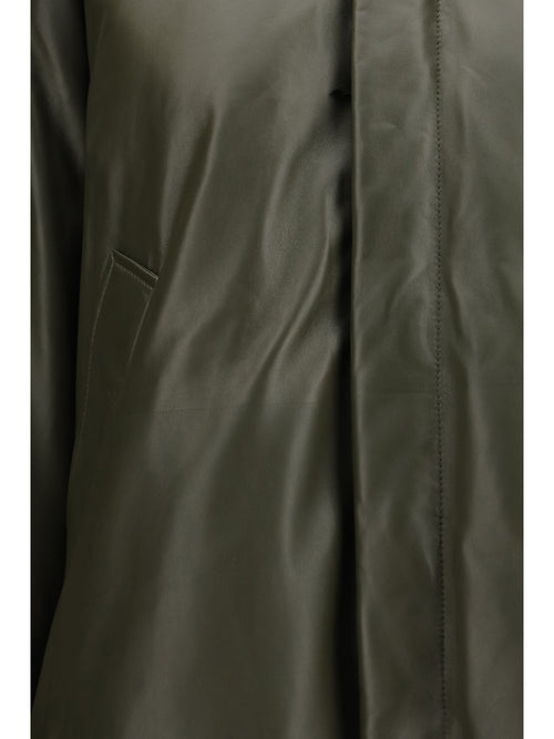 Bottega Veneta Glossy leather padded Jacket - Pine Forest