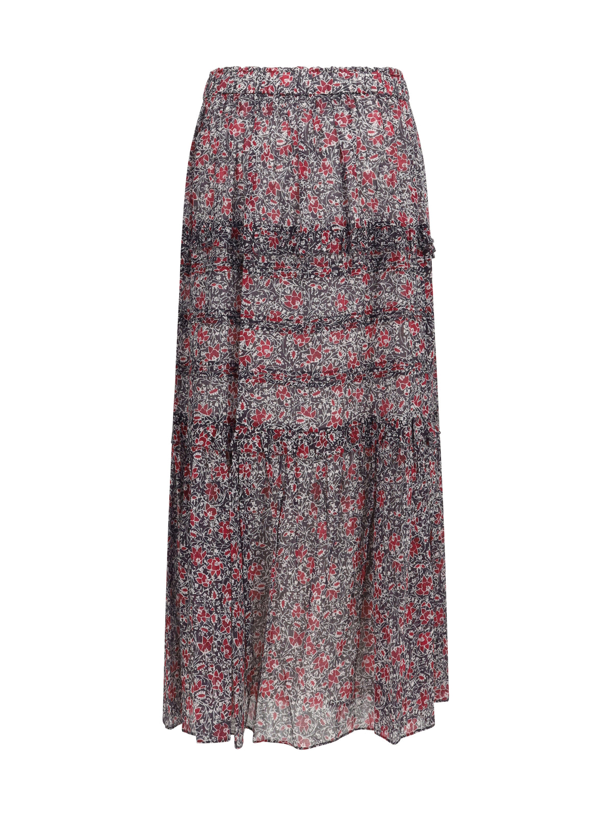 Marant Étoile Volomia long ruffled Skirt - Crushed Berry