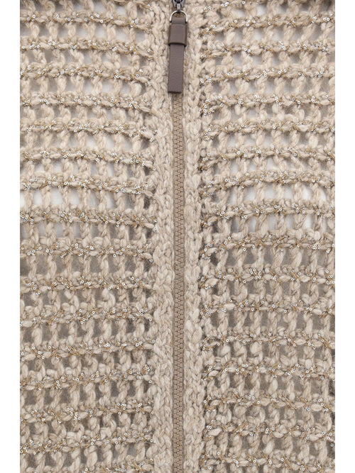 Brunello Cucinelli Cashmere Cardigan with central pocket - Beige+Brown Caldo+Camel