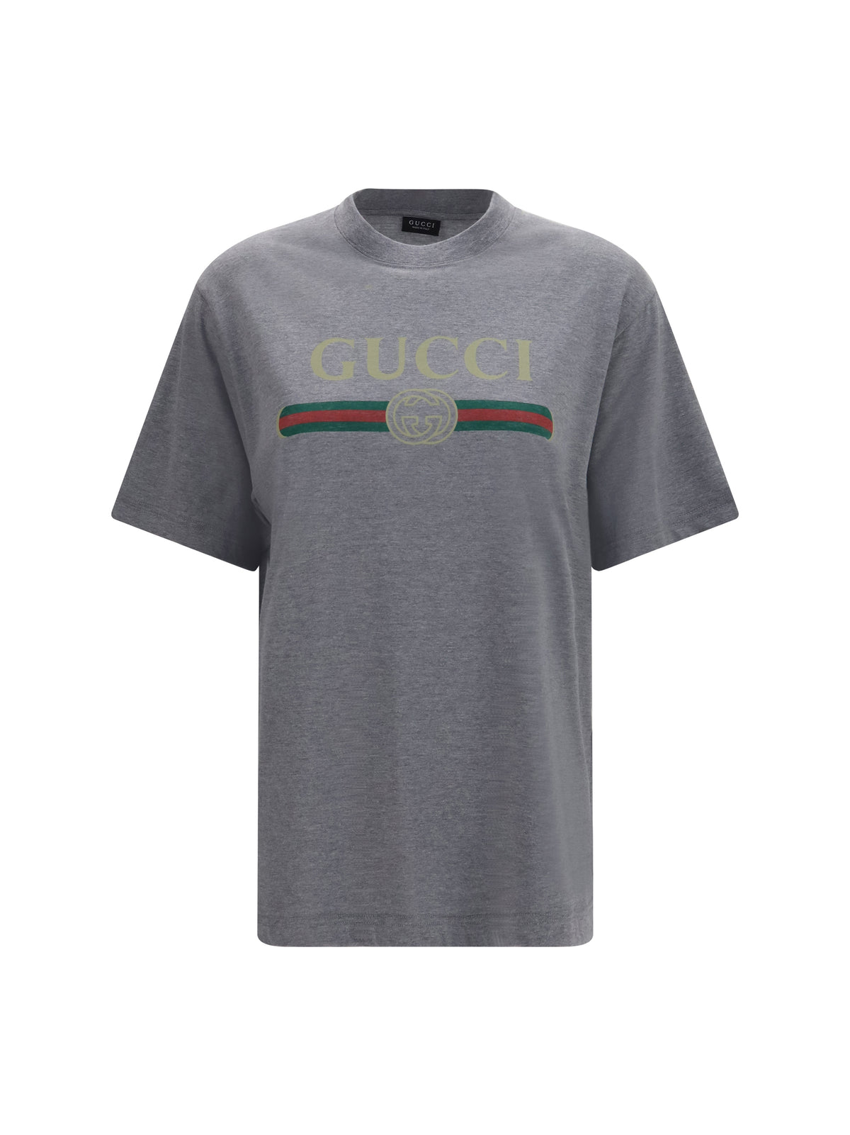 Gucci Cotton and silk jersey printed T-shirt - Grey Melange/Mc