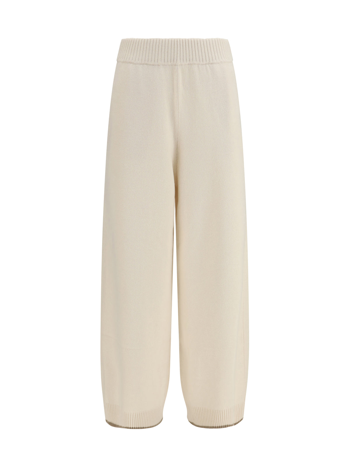 Brunello Cucinelli Cashmere Trousers - English White+Brown