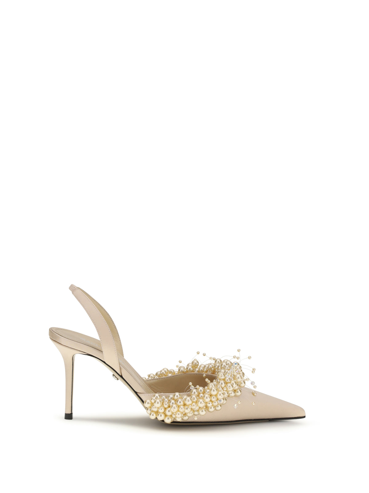 Mach & Mach Slingback Pumps with pearls - Golden