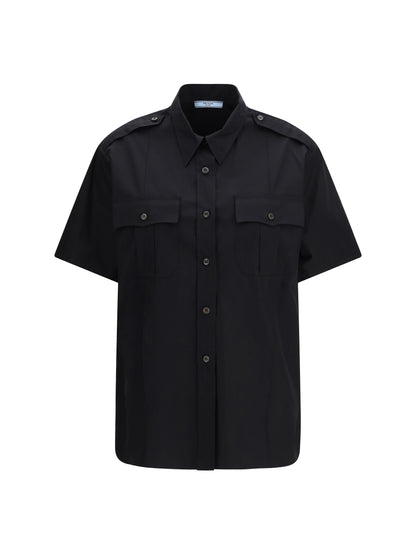 Prada Short-sleeve poplin Shirt - Black