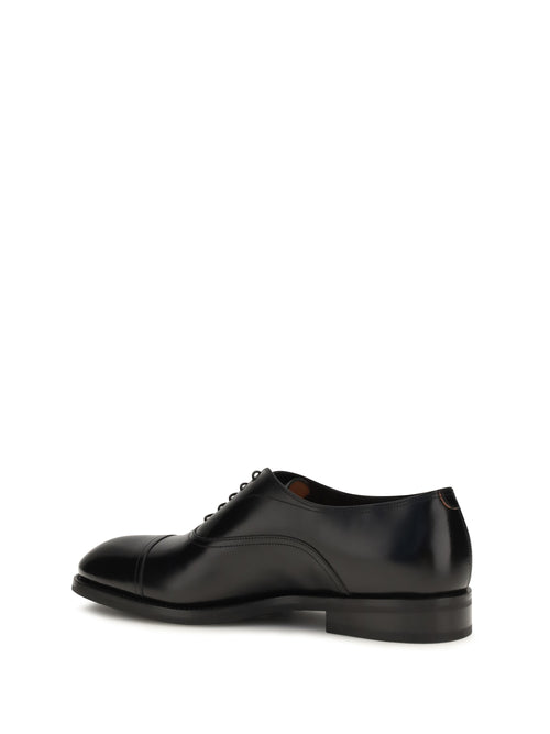 Santoni Leather Lace-Up Shoes - Black