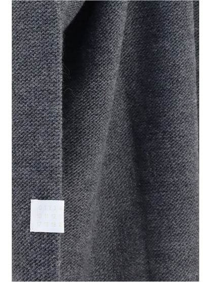 MM6 Maison Margiela Oversized V-neck Sweater - Grey Melange