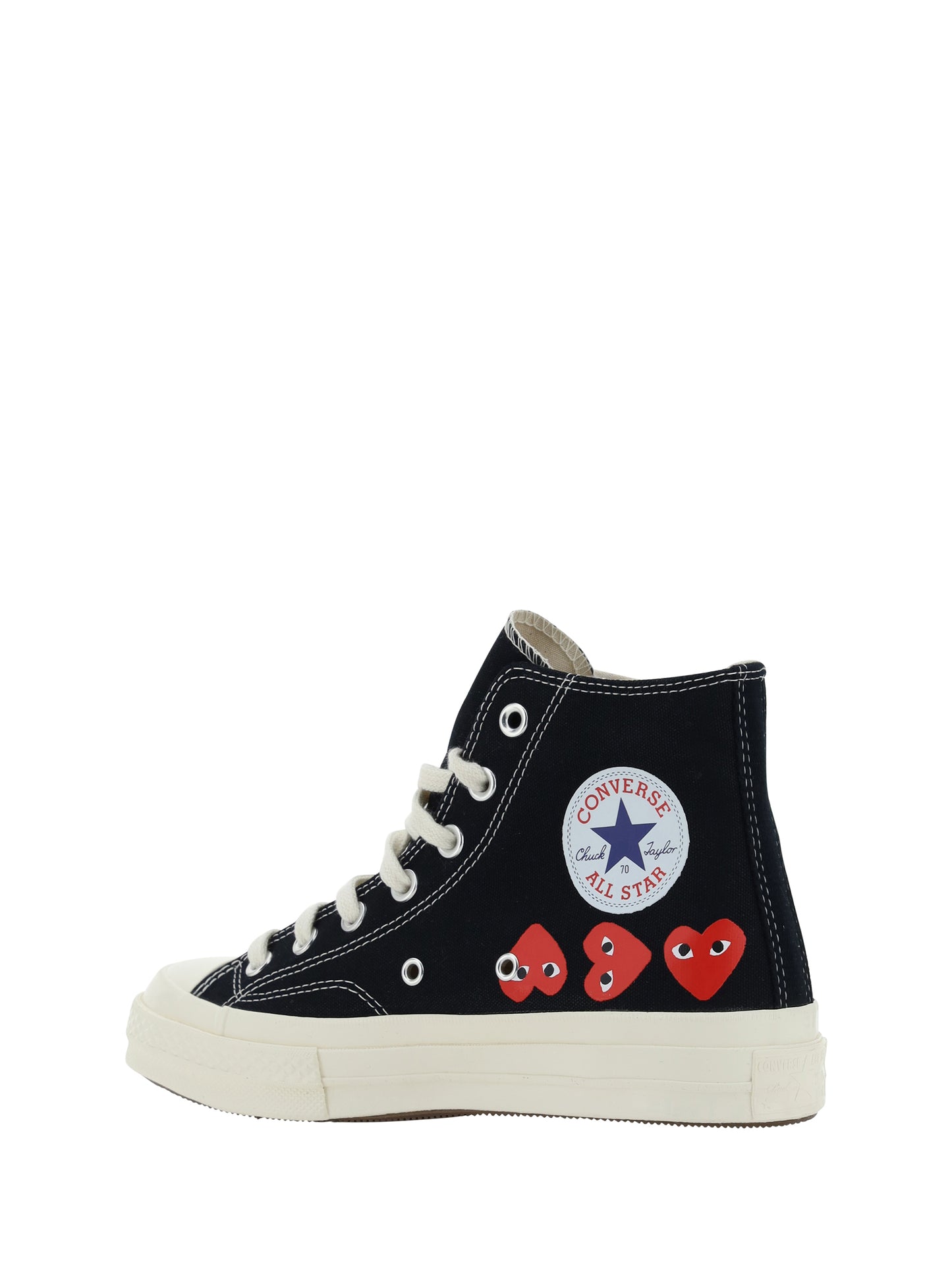 COMME DES GARÇONS PLAY X CONVERSE CT70 MUTLI HEART HI TOP SHOES