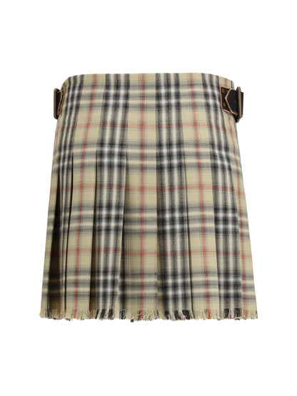 BURBERRY Check wool mini Skirt