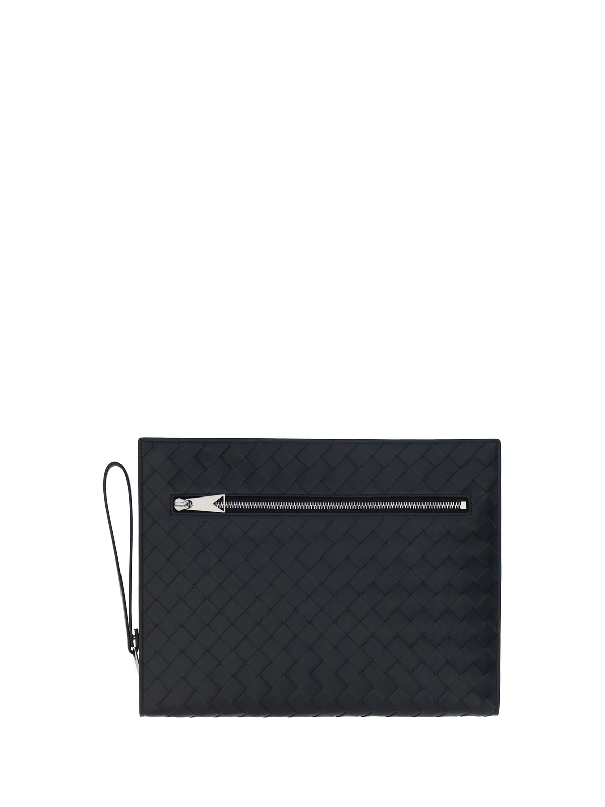 Bottega Veneta Avenue Pouch Bag - Black-Silver