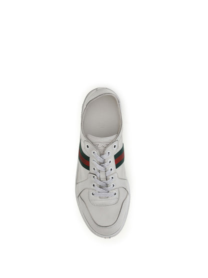 Gucci Stretch Sneakers - White/White/Vrv
