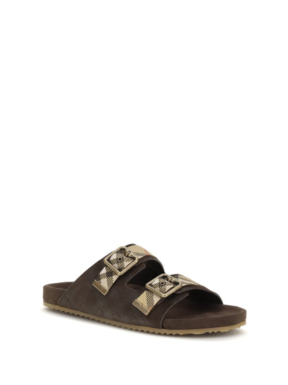 BURBERRY Check suede Urchin Sandals