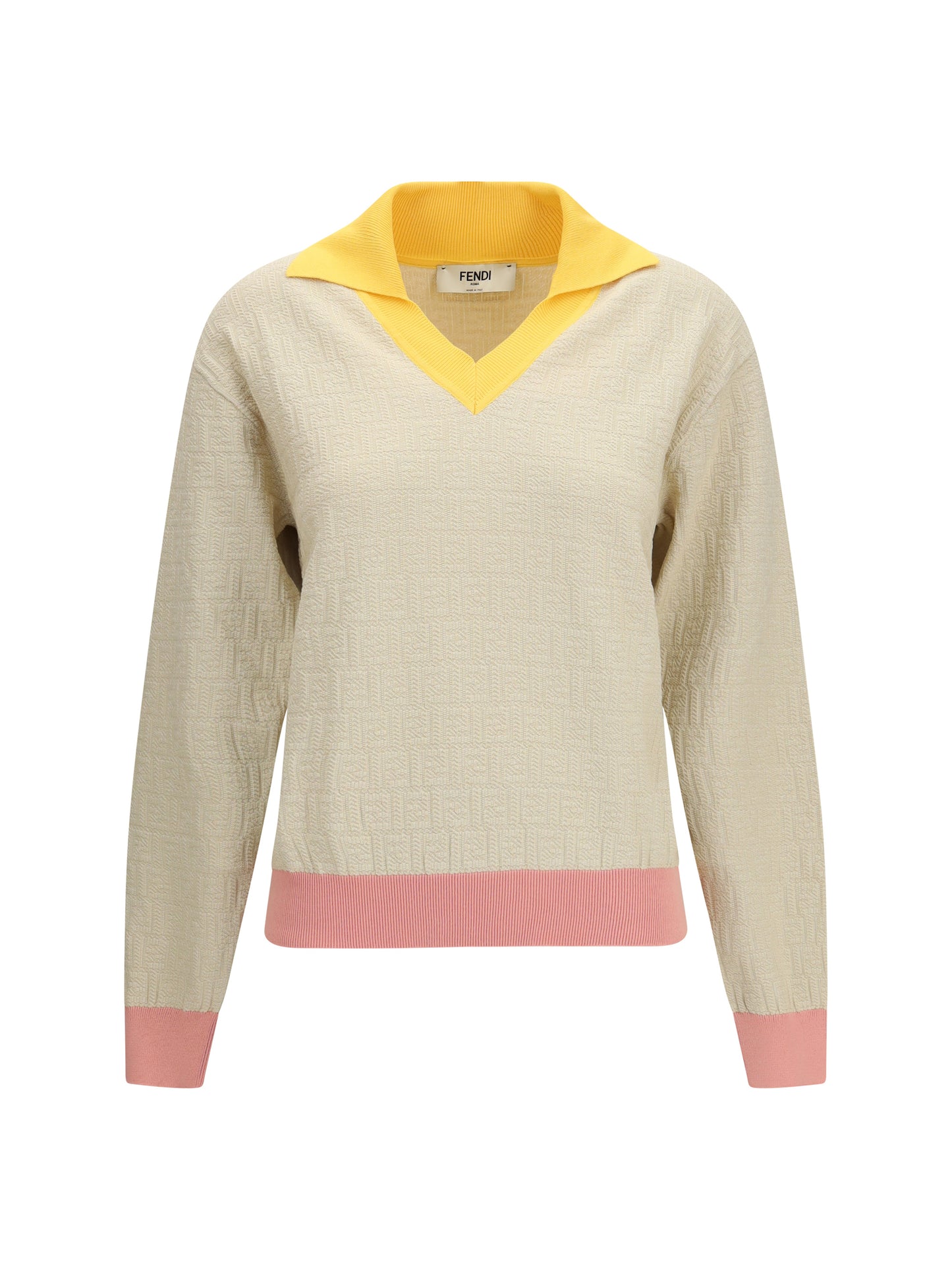 FENDI Cotton and silk Sweater with FF logo