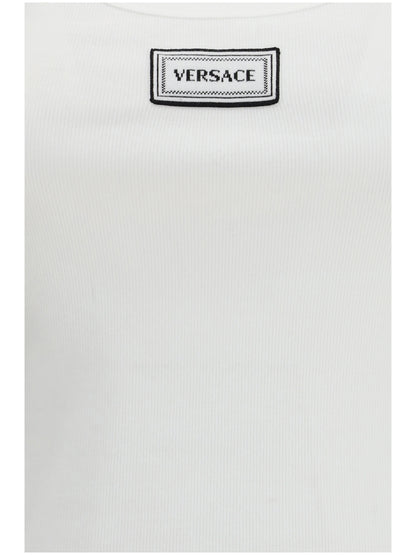 VERSACE Tank Top in cotton rib stretch
