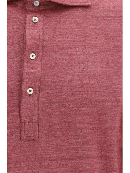 BRUNELLO CUCINELLI Long-sleeve Polo in mélange linen and cotton jersey