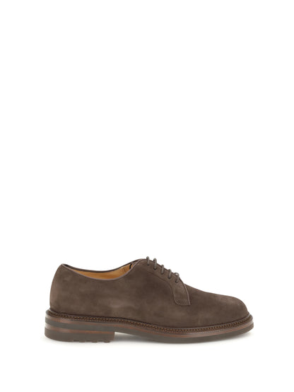 Brunello Cucinelli Suede Lace-Up Shoes - Moka