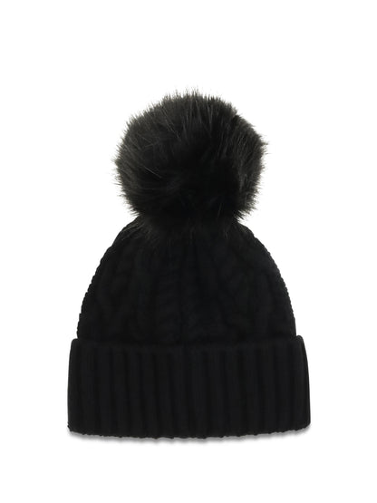 Moncler Wool and cashmere Beanie with pom-pom - Black